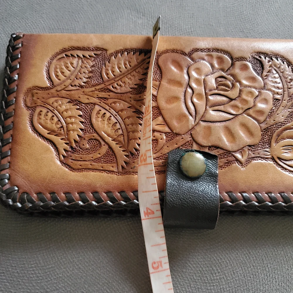 Diamond Brown Genuine  Leather Wallet with Embossed Design Mens